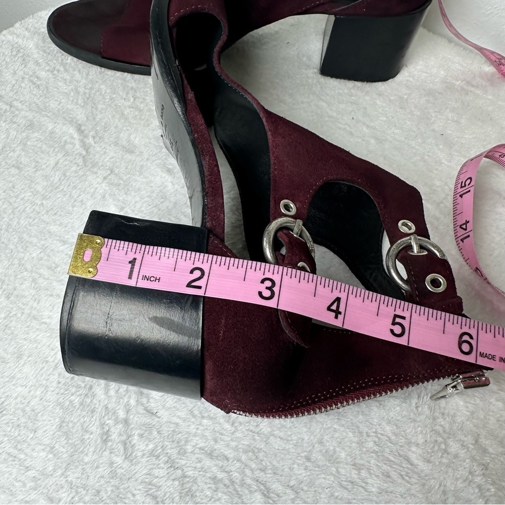 Rag & Bone Burgundy Made in Italy Suede Sandals in Size 7.5 or 8 - Picture 11 of 12